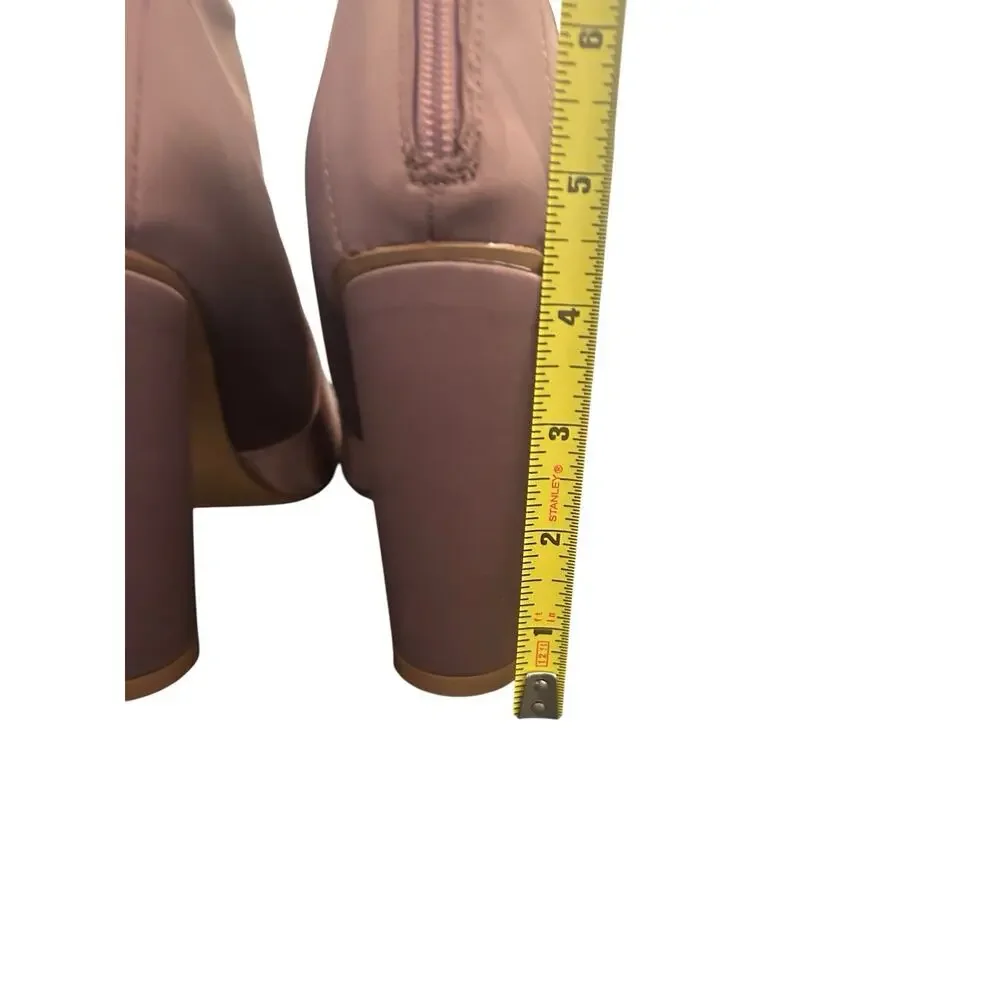 Liliana Women's Mauve Pointed Toe‎ Back Zip Boots Heels Size 10